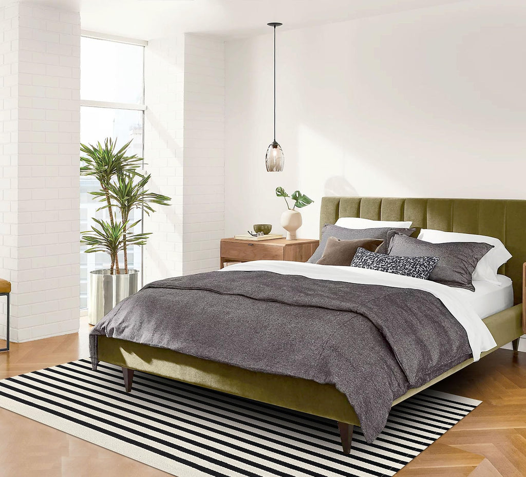 IOHOUZE Black Beige Striped Rug -5'x8' Indoor Outdoor Rug, Washable Area Rug for Living Room, Large Patio Rug, Cotton Striped Rugs for Patio Living Room Bedroom