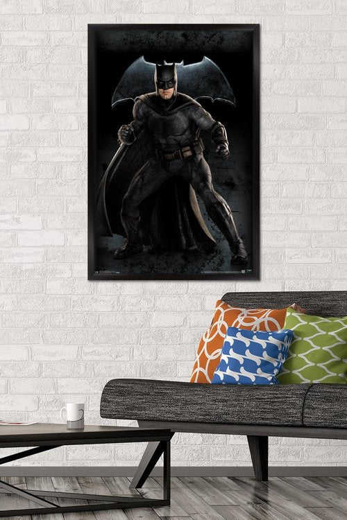 Trends International DC Comics Movie - Justice League - Batman Wall Poster, 22.375" x 34", Black Framed Version