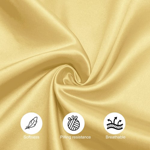 Horbaunal 16 Pack Gold Satin Napkins 20 x 20 Inch, Square Soft Table Dinner Napkins, Silky Cloth Napkins Table Decoration for Weddings Banquets Parties