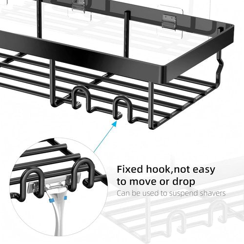 Moforoco Shower Caddy Basket Shelf - 3-Pack Rustproof Black Bathroom Organizer with Soap Holder