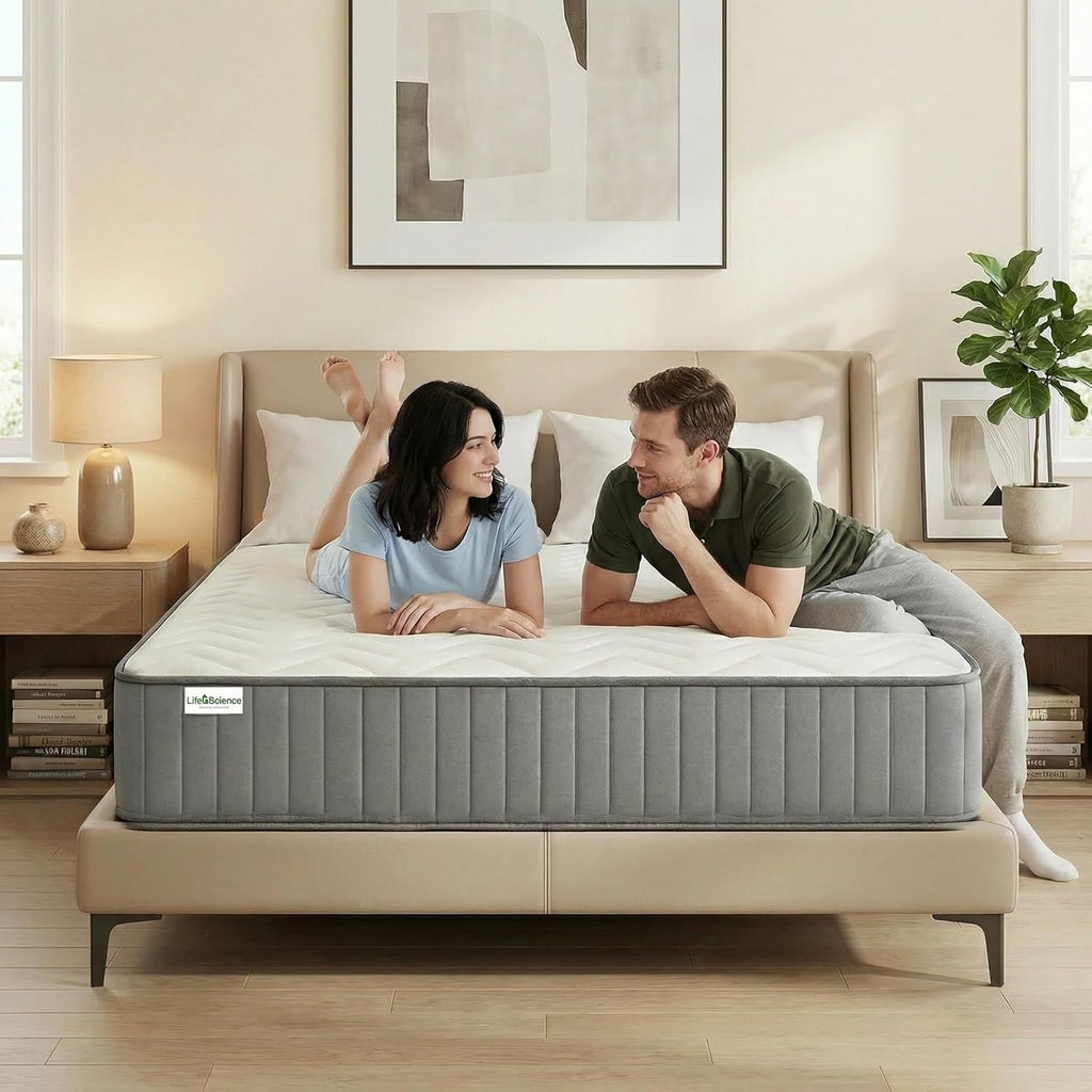 Serene 10 Inch King Hybrid Mattress - Premium Cooling Gel Memory Foam & Pocketed Coils for Spine Alignment & Pressure Relief, Medium Firm Feel, Fiberglass-Free, CertiPUR-US Certified