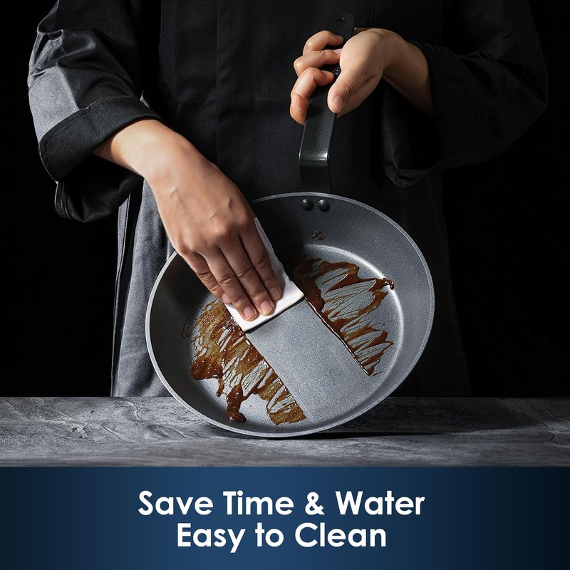 SENSARTE Nonstick Frying Pan Set 2-Piece, Oven Safe Skillets with Swiss Coating, Induction Compatible Chef Pan Set, Dishwasher Safe Cooking Pans, PFOA PFOS Free, 10 and 12 Inch