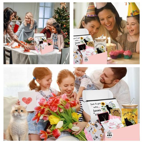 emzrivo Cat Lover Gifts for Women, Cats Mom Gifts for Mothers Day Birthday Christmas, Cat Gift for Women Crazy Cats Lady Essentials(Black)