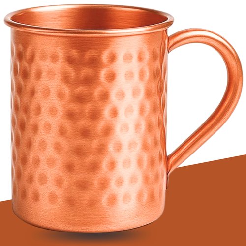 BLIXIFY Moscow Mule Copper Mugs (16oz) | 100% Pure Food Grade Copper Cups | Handcrafted 16oz W/lacquered Hammered Finish | Smooth Rounded Lip, Strong Handle, Unlined Interior