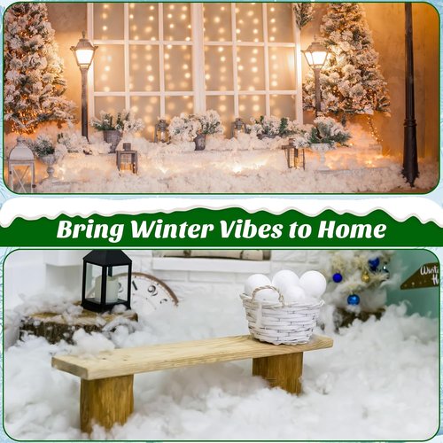 Fovths Christmas Fake Snow Decor - Fluffy 70 Ounce Artificial Clouds for Indoor Displays