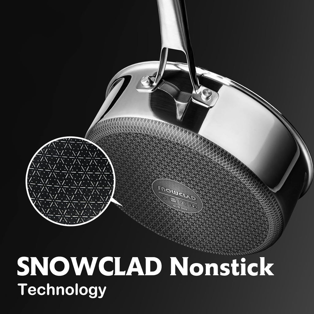 SNOWCLAD Nonstick Frying Pan with Lid - 5 Quart Hybrid Saute Pan | PFOA Free, Dishwasher & Oven Safe