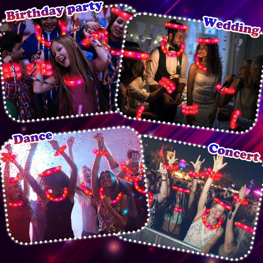 Red Graduation Glow Sticks by Glow Party - 24 PCS Light-Up Bracelets & Necklaces | Perfect for Kids' Graduation Celebrations