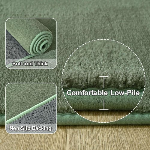 Amearea Area Rug - Thickened Memory Foam, Fluffy & Washable - 4x6 Feet Sage Green for Kids & Living Room