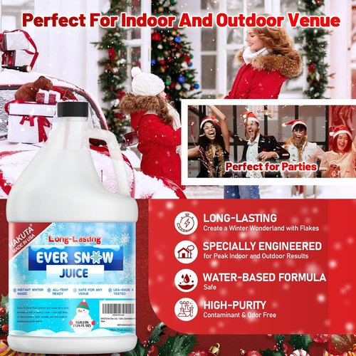 Hakuta Snow Machine Fluid - Long-Lasting Snow Juice for Perfect Winter Scenes | 1 Gallon