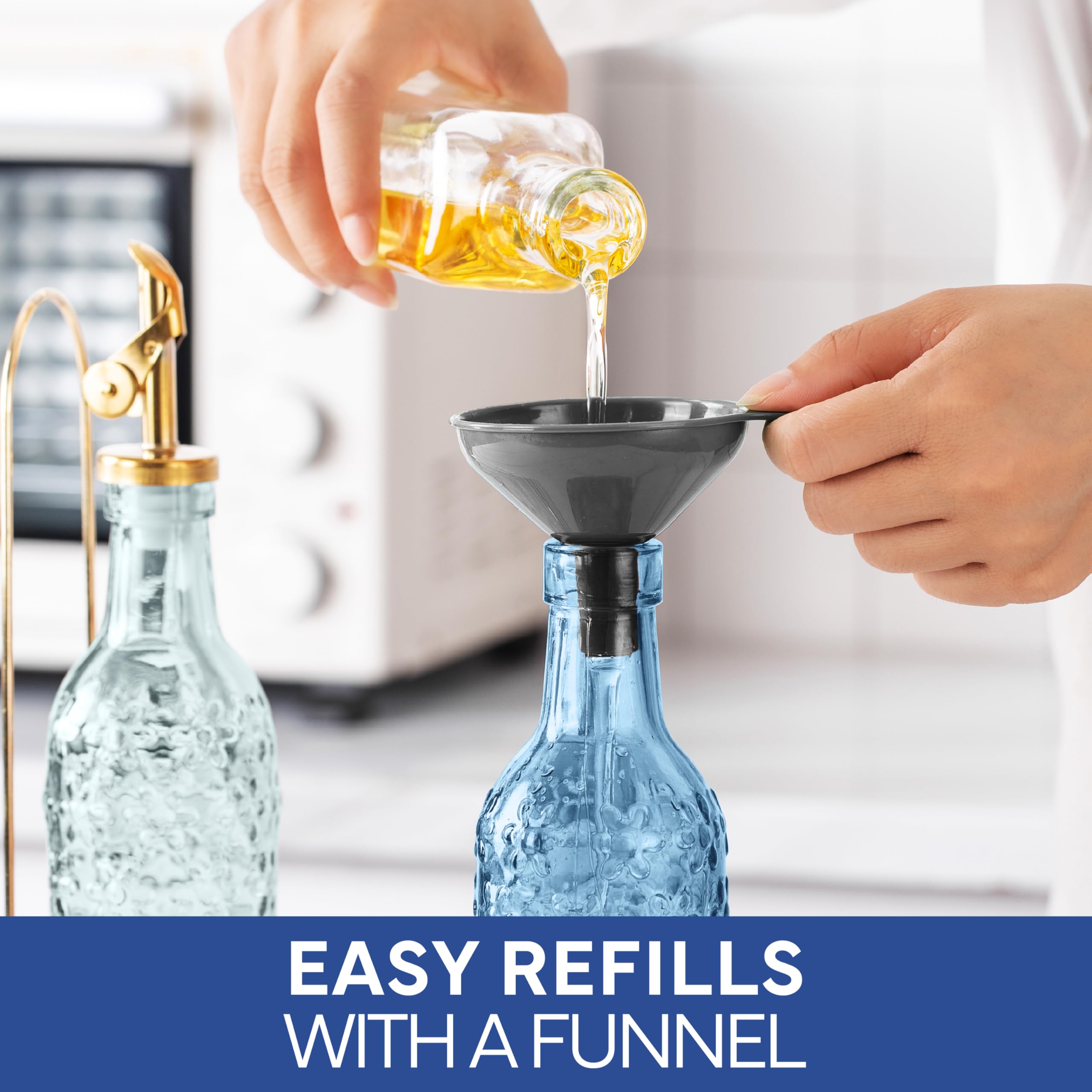 COOK WITH COLOR Glass Olive Oil Bottle Dispenser - 2 Pack- 17oz Oil and Vinegar Cruet - Olive Oil Carafe Decanter for Kitchen