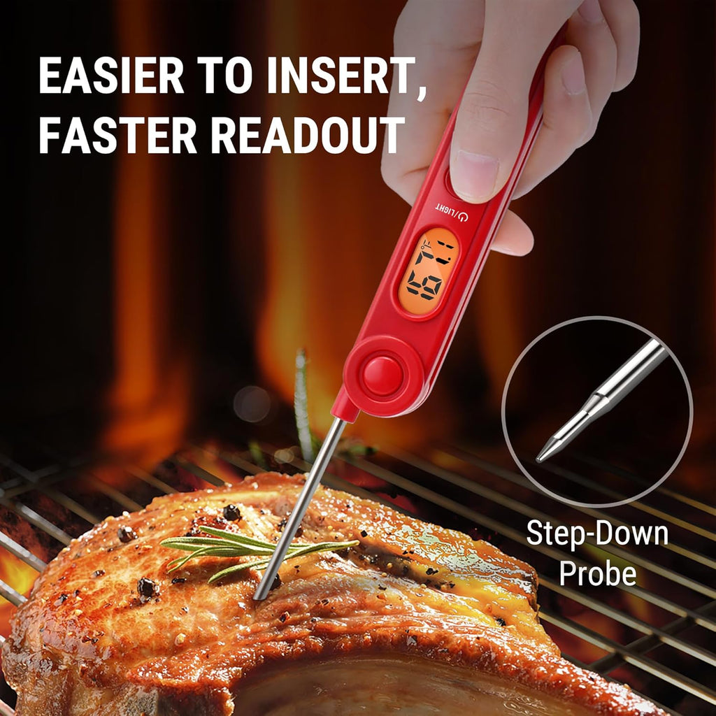 TempPro TP03B Digital Meat Thermometer - Instant Read with Backlight for Cooking & BBQ | Perfect for Grill, Smoker, and Candy