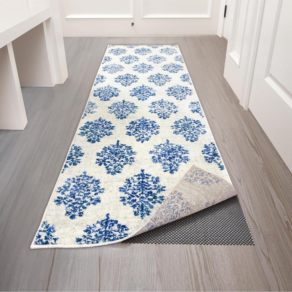 Veken Rug Pad Gripper - Non-Slip 2x6 Ft for Hardwood & Tile Floors | Thick Dark Grey Anti-Skid Mat