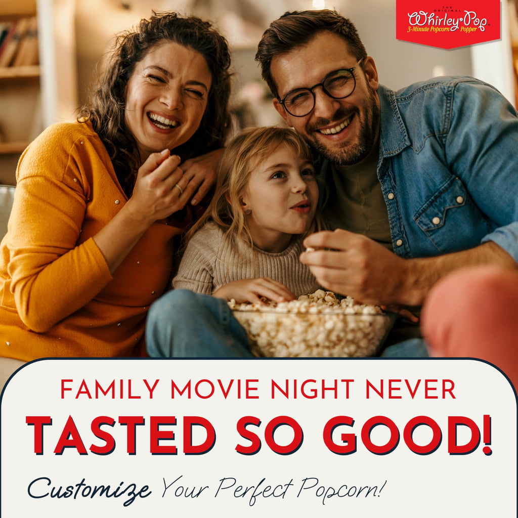 Original Whirley Pop Popcorn Maker - 6 Quart Stovetop Popcorn Popper With Five Popping Kits, Aluminum Popcorn Pot With Nylon Gears, Wabash Valley Farms Stove Top Popcorn Maker, Popcorn Pan (Red)