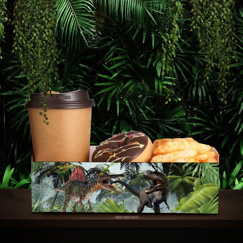 Funtery 50 Pcs Dinosaur Disposable Paper Tray 5lb Dinosaur Food Trays for Party Large Birthday Party Decorations Serving for Nacho Hot Dogs Popcorn Snack