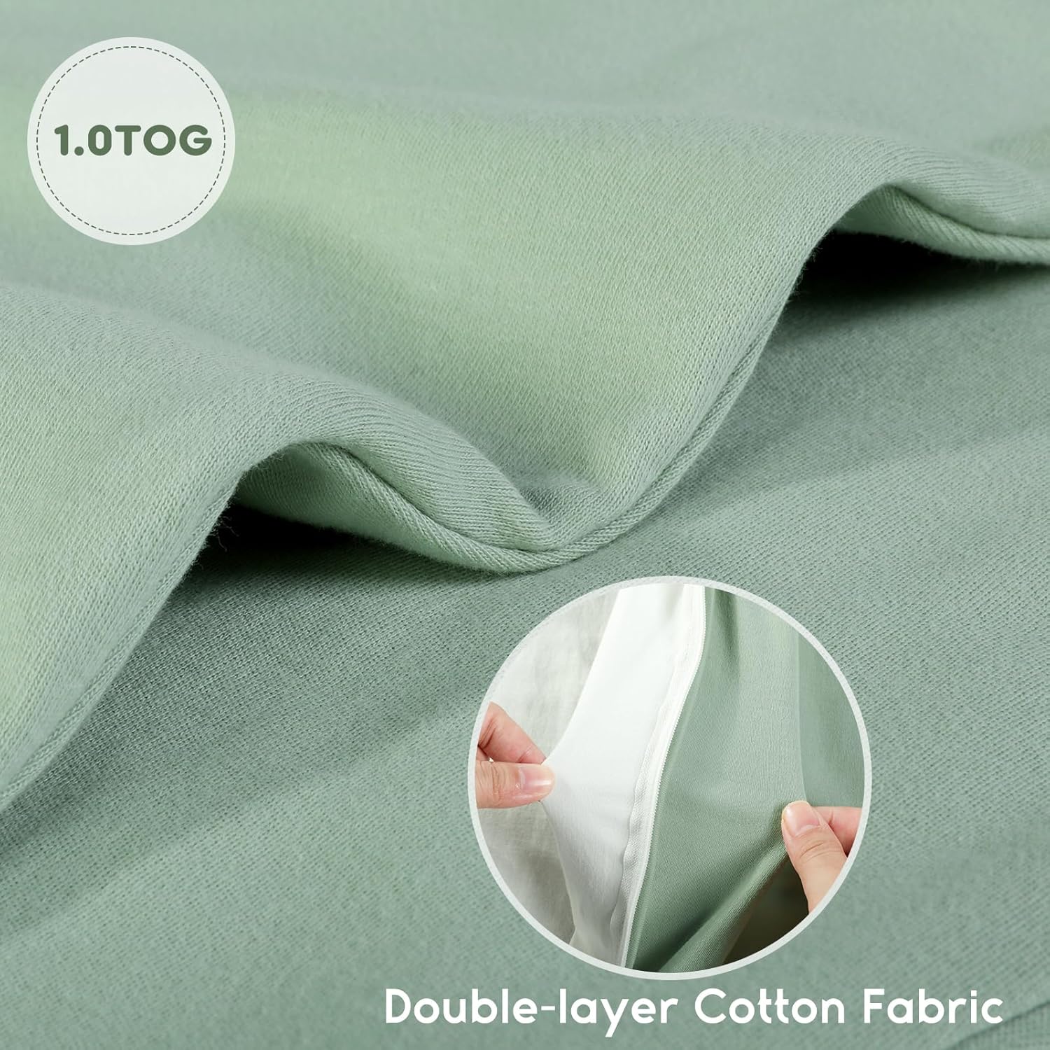 Yoofoss Baby Sleep Sack - 100% Organic Cotton Wearable Blanket | 6-12 Months, 2-Pack, TOG 1.0