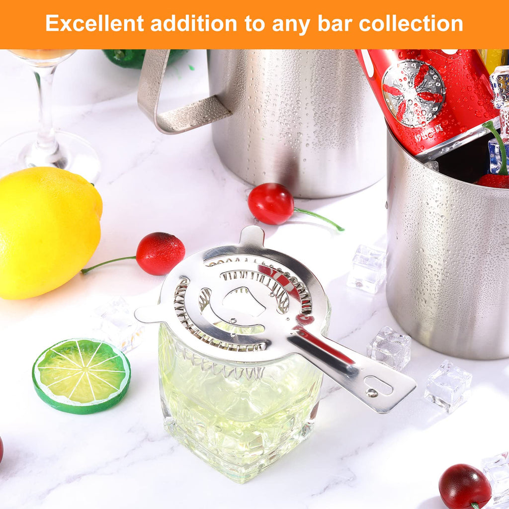 Perthlin 16 Pcs Bar Bartender Strainer Stainless Steel Drink Cocktail Strainers Silver Shaker Ice Bar Shelf or Bartenders Mixologists Drinking Water Filtering