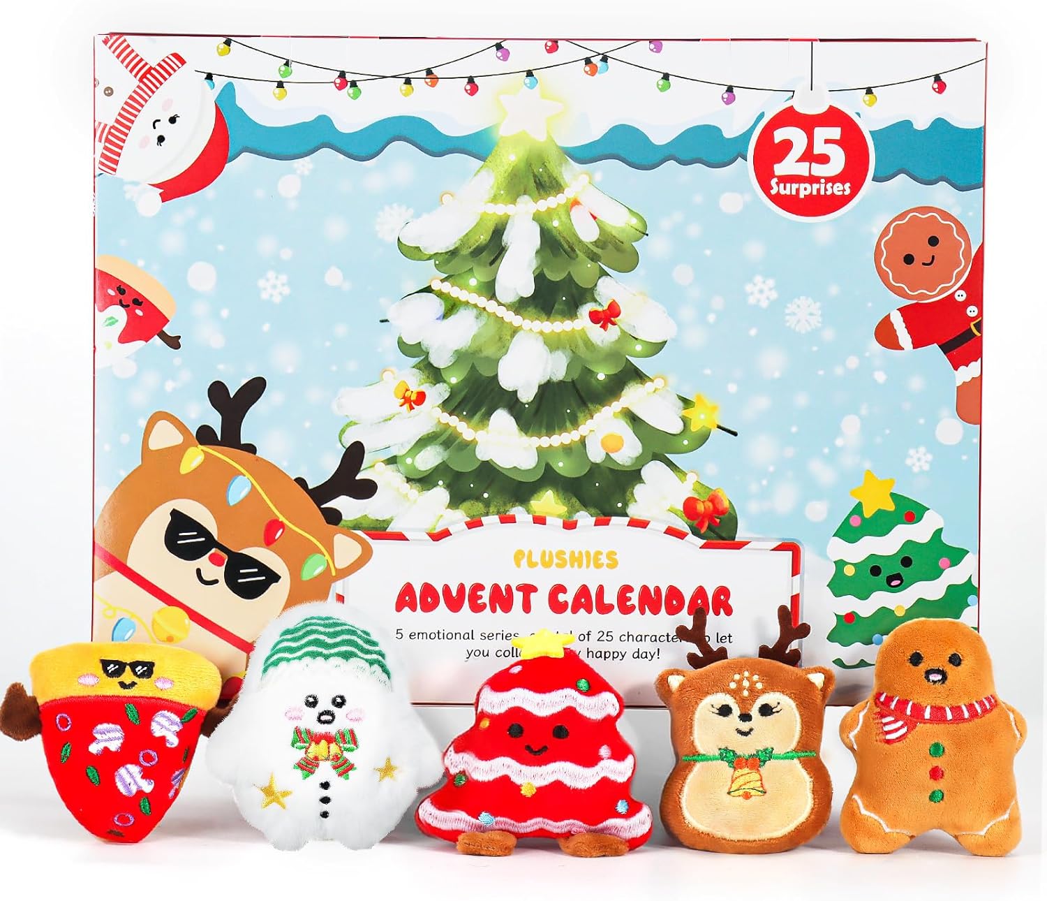 Advent Calendar 2025 - Mini Plush Advent Calendar with 25 Cute Emotional Plushies for Kids & Collectors