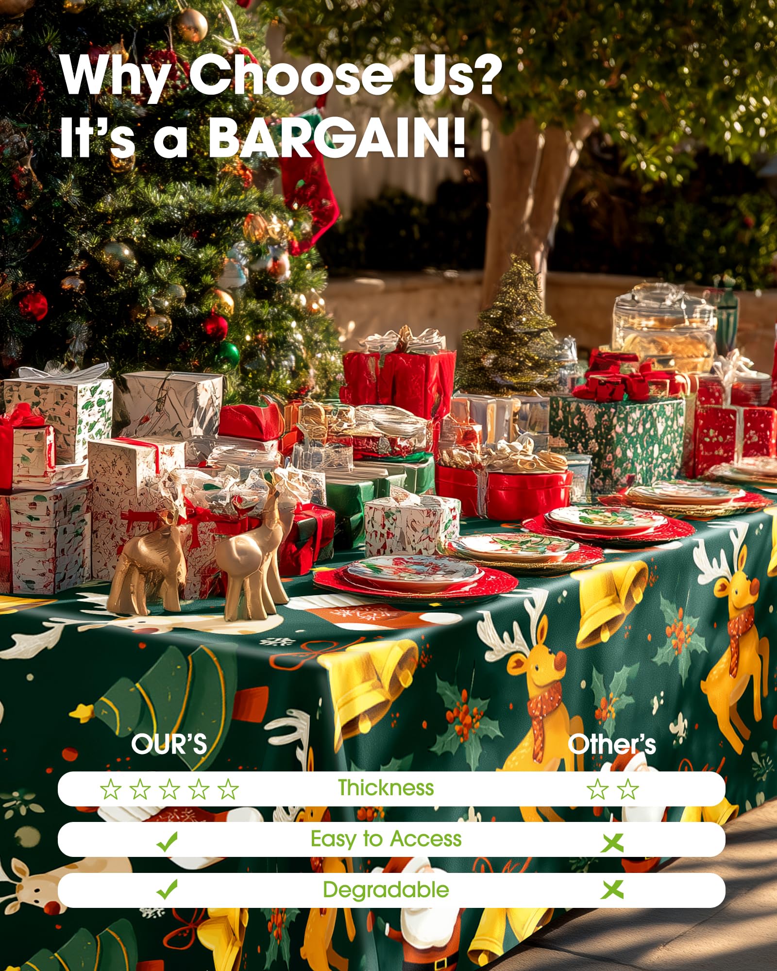 Pureegg Plastic Table Cloth Disposable 12 Pack, 54 x 108 Inch Table Cloths, Halloween Party, Thanksgiving Decorations, Harvest, Fall Tablecloths, Rectangle Tables, Leakproof & Sturdy, Christmas Red