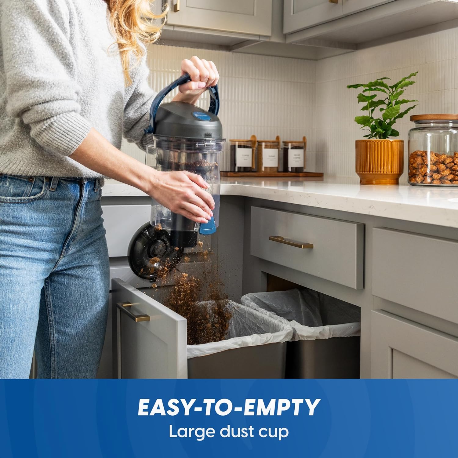 Vacmaster CC0501 Ultra Silent Bagless Canister Vacuum - Powerful HEPA Filtration & One-Touch Dust Release