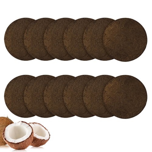 12 Pack Biodegradable Natural Filters for Kitchen Compost Bin, 7.25 Inch Compost Bin Charcoal Filter for Countertop Bin Pail Replacement, Longer Lasting Round Activated Charcoal Home Bucket Refill Set