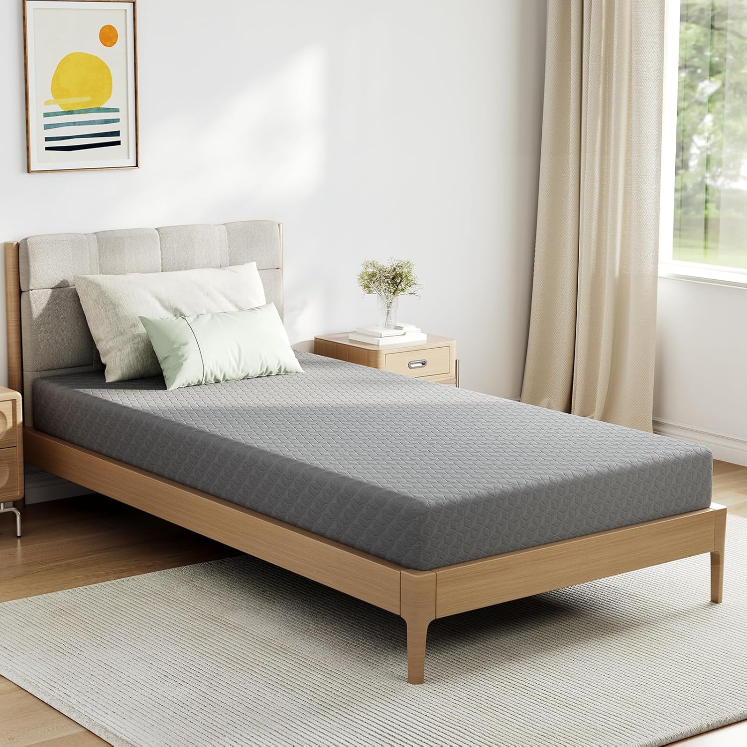 Novilla Twin Mattress - 5-Inch Gel-Infused Memory Foam for Kids | Pressure-Relieving & Cool Touch