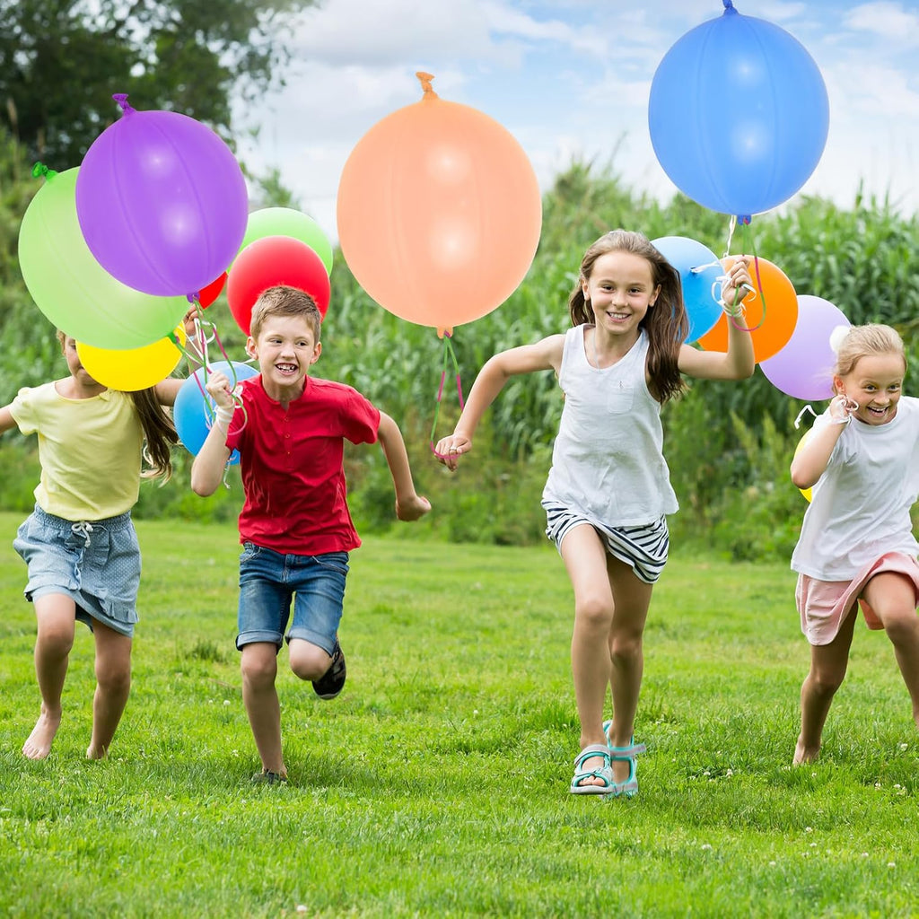 Neon Punch Balloons - Heavy Duty Party Favors for Kids | 40-Pack Easter Basket Stuffers & Sensory Toys