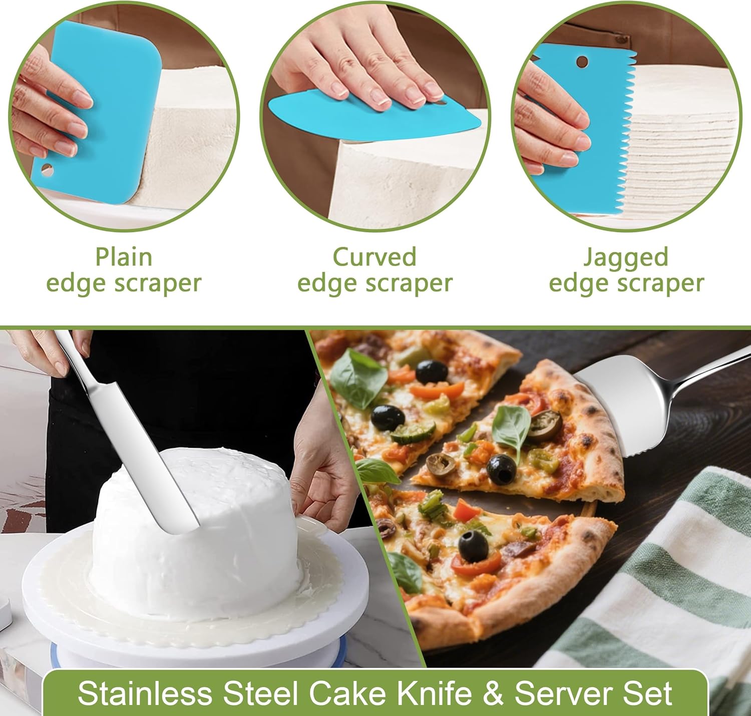 Skiennix 139PCS Springform Cake Pan Set - Non-Stick Cheesecake Pans (4/7/9/10-Inch) + Decorating Tools & Supplies