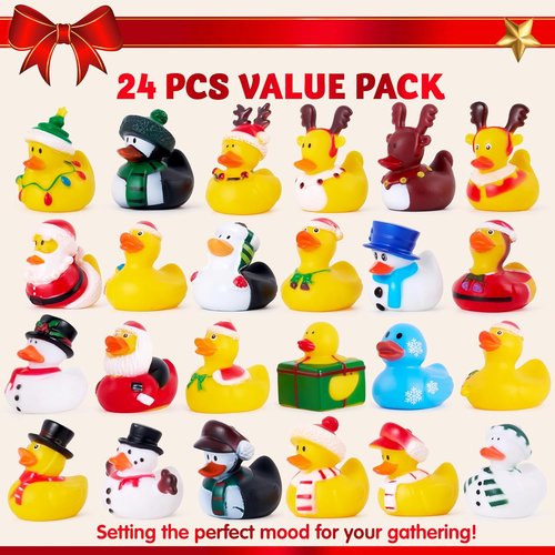 JOYIN Christmas Advent Calendar - 24 Days Countdown with Fun Rubber Duck Bath Toys for Kids