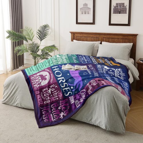 WLLHEO Horse Gifts for Girls, Horse Blanket, Horses Lovers Throw Blankets for Women Girls Christmas Birthday Decor Gifts 60"x50"