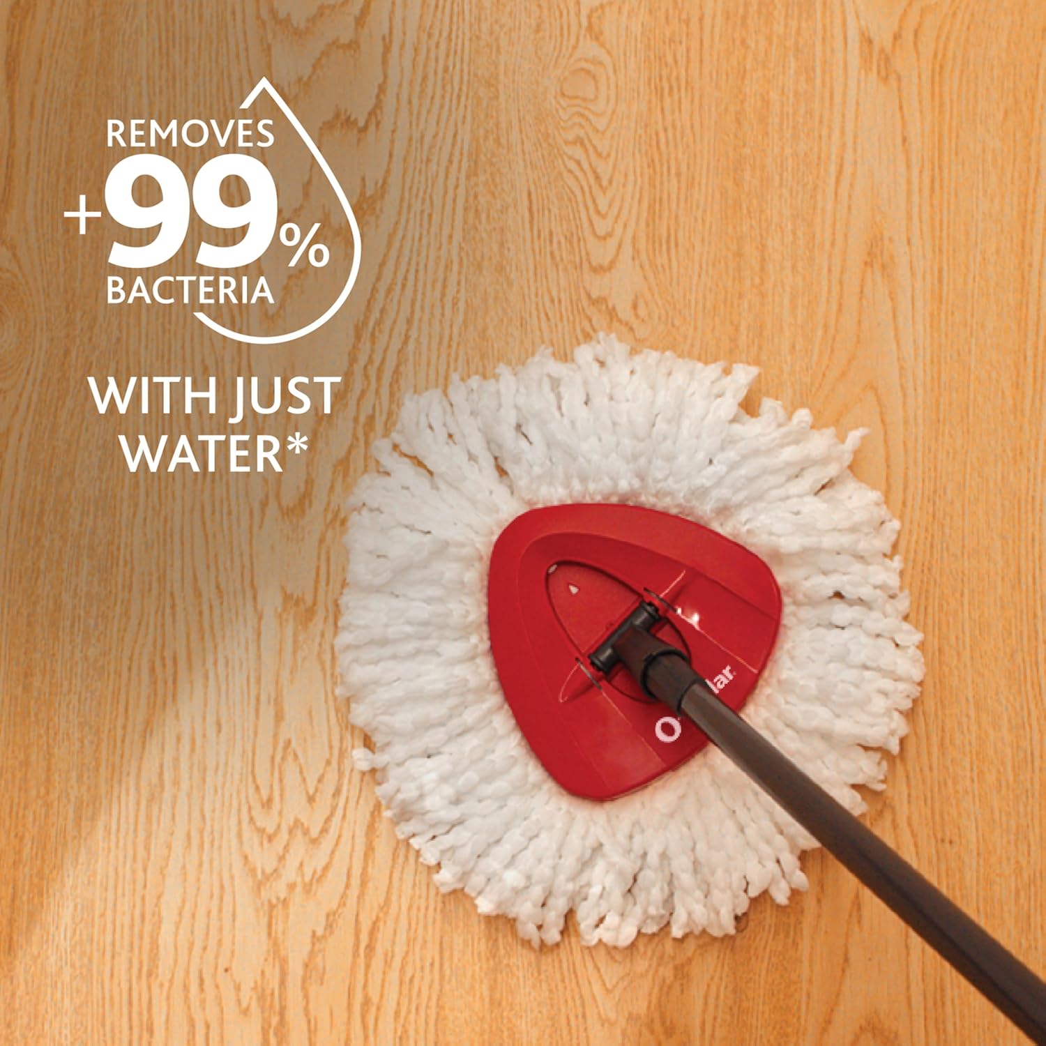 O-Cedar EasyWring Microfiber Spin Mop & Bucket System - Includes 1 Extra Refill, Red/Gray