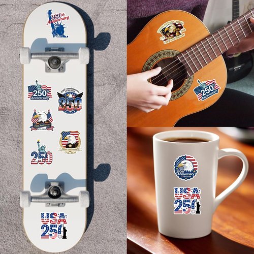 250th Anniversary Stickers - 50 Waterproof Vinyl Decals for Laptop, Water Bottle, Phone & Car
