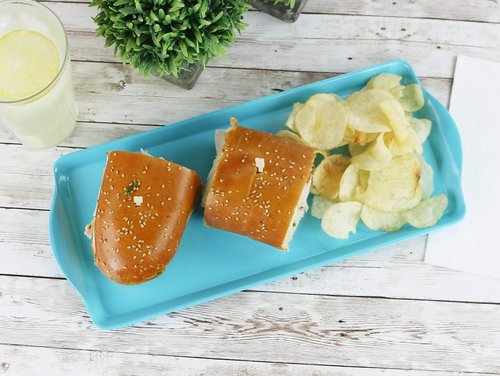 Reston Lloyd Melamine Plastic Tidbit Tray, BPA-Free, Food Safe, Multipurpose Platter Serving Tray, Bathroom/Table Organizer, Turquoise
