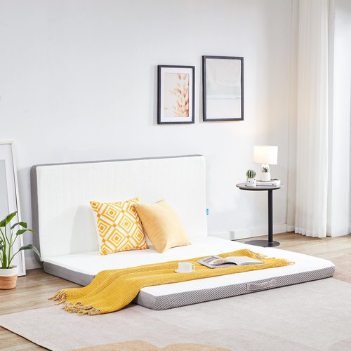 Kingfun Foldable Mattress 4 Inch Folding Mattress Tri-fold Gel Memory Foam Breathable with Storage Bag, Portable Floor Guest Bed Soft for Sleeping Camping, Gray, Single Size
