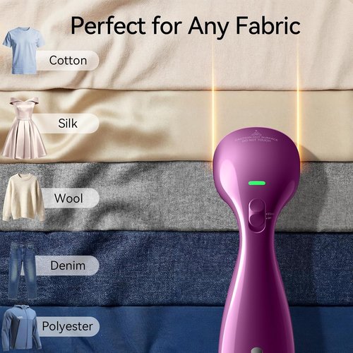 HiLIFE Portable Handheld Clothes Steamer - 240ml Capacity, 700W Strong Steam, Orchid Purple