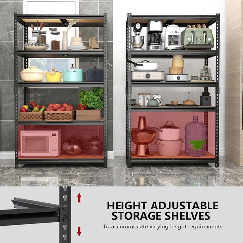 Heavy Duty Garage Shelving - 5-Tier Adjustable Storage Unit | 2400LBS Capacity, 28''×12''×60''