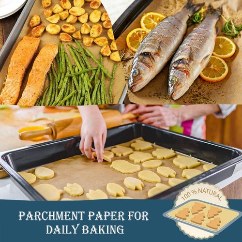 Hiware Parchment Paper Baking Sheets - 200 PCS Precut Non-Stick, Unbleached 9x13 IN for Quarter Sheet Pans