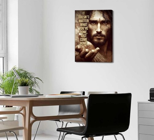 Jesus Christ Canvas Wall Art - Inspiring Religious Painting for Home & Office Decor | Motivational Artwork