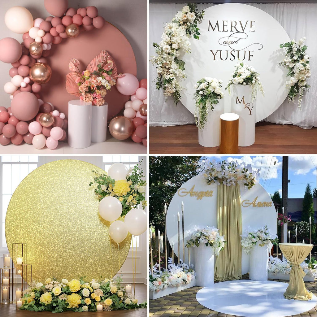 Skiennix Sage Green Spandex Round Backdrop Cover - 6.6 FT Fitted Stretch for Weddings & Parties