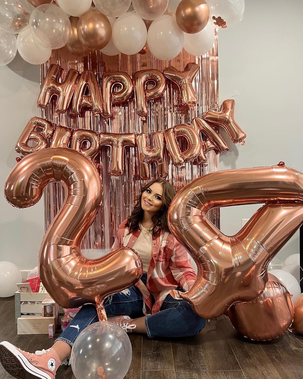 Rose Gold Number 14 Balloon - 40 Inch Birthday Decoration for 14th Birthday Parties
