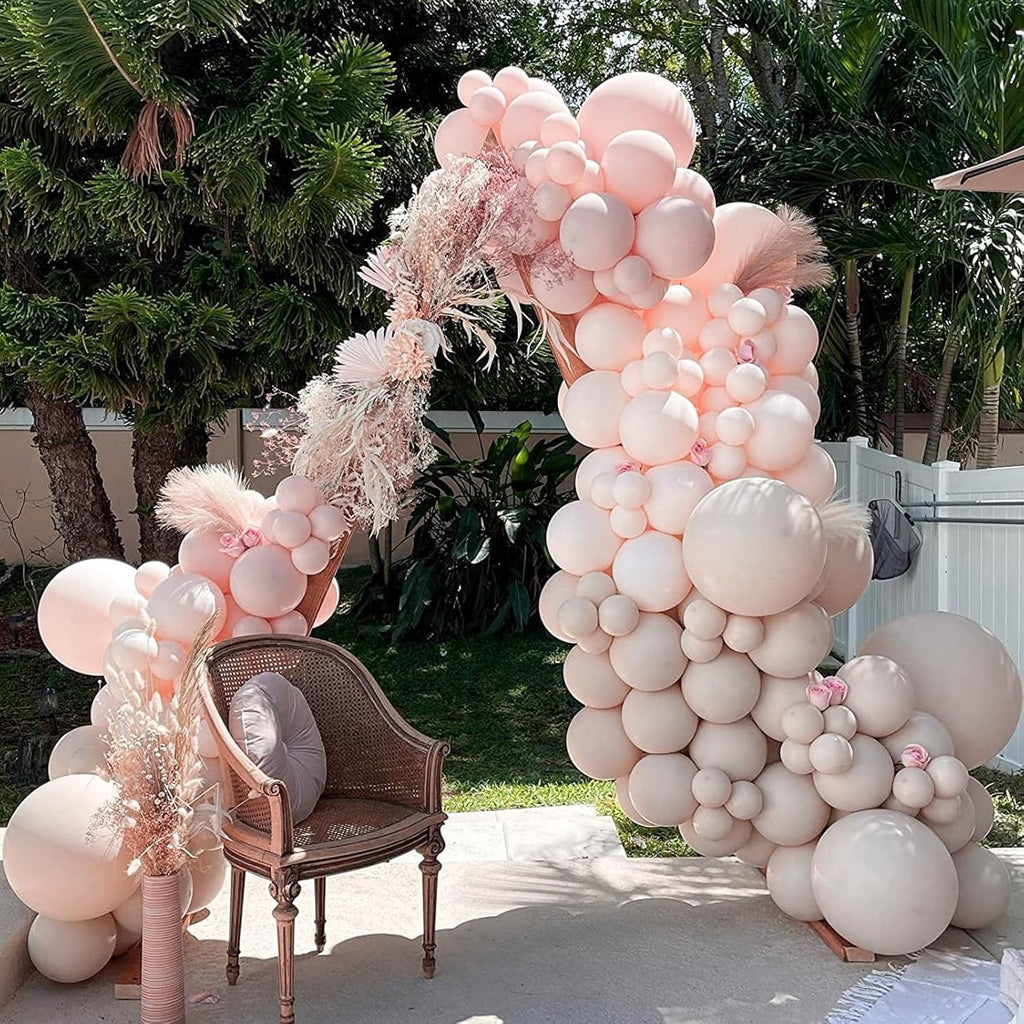 PartyWoo Beige Balloons - 152-Piece Boho Balloon Arch Kit | 18", 12", 10", 5" Sizes for Weddings & Celebrations