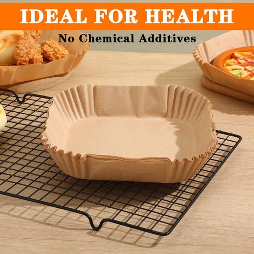 Air Fryer Liners 200 Pcs - Non-Stick, Oil-Absorbing Parchment Paper for 2-5QT Air Fryers