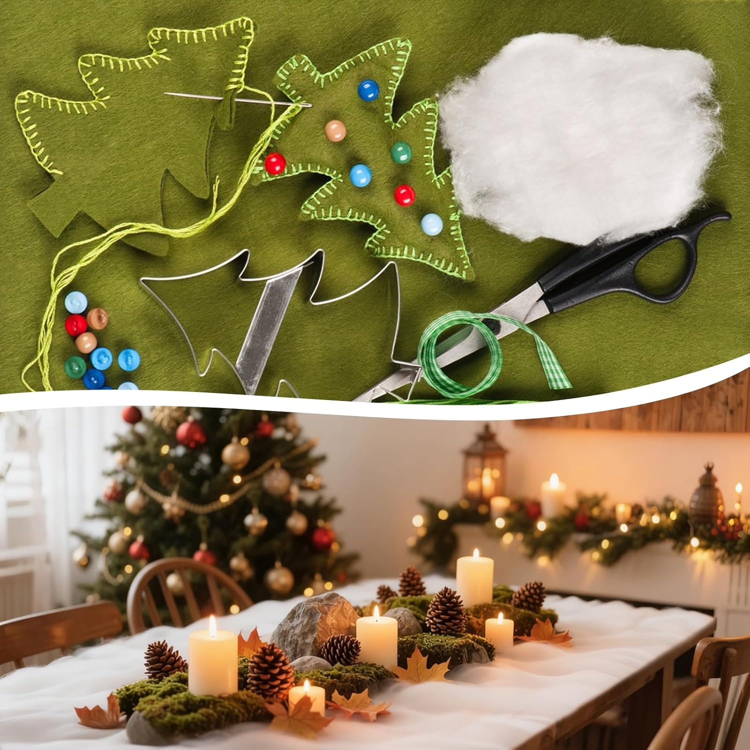 Skiennix Fake Snow Blanket - Thickened 3 x 8 Ft Christmas Decoration | Artificial Snow for Holiday Parties