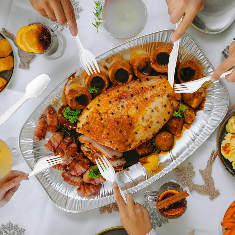 Biocean Extra Heavyduty Compostable Cutlery Set - 190 Count Large Disposable Utensils No Plastic Forks Spoons Knives Biodegradable Fork Eco Friendly Silverware for Party,BBQ,Daily Use,Events,Picnic