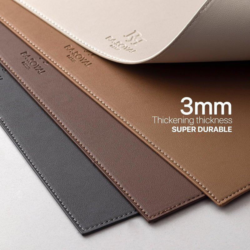 Baroyal Faux Leather Placemats Set of 4 Vinyl Washable Wipeable Table Mats for Kitchen Dining Table Heat Resistant Waterproof Modern Indoor/Outdoor Placemats Non-Slip Easy Clean Place Mats (Chocolat)