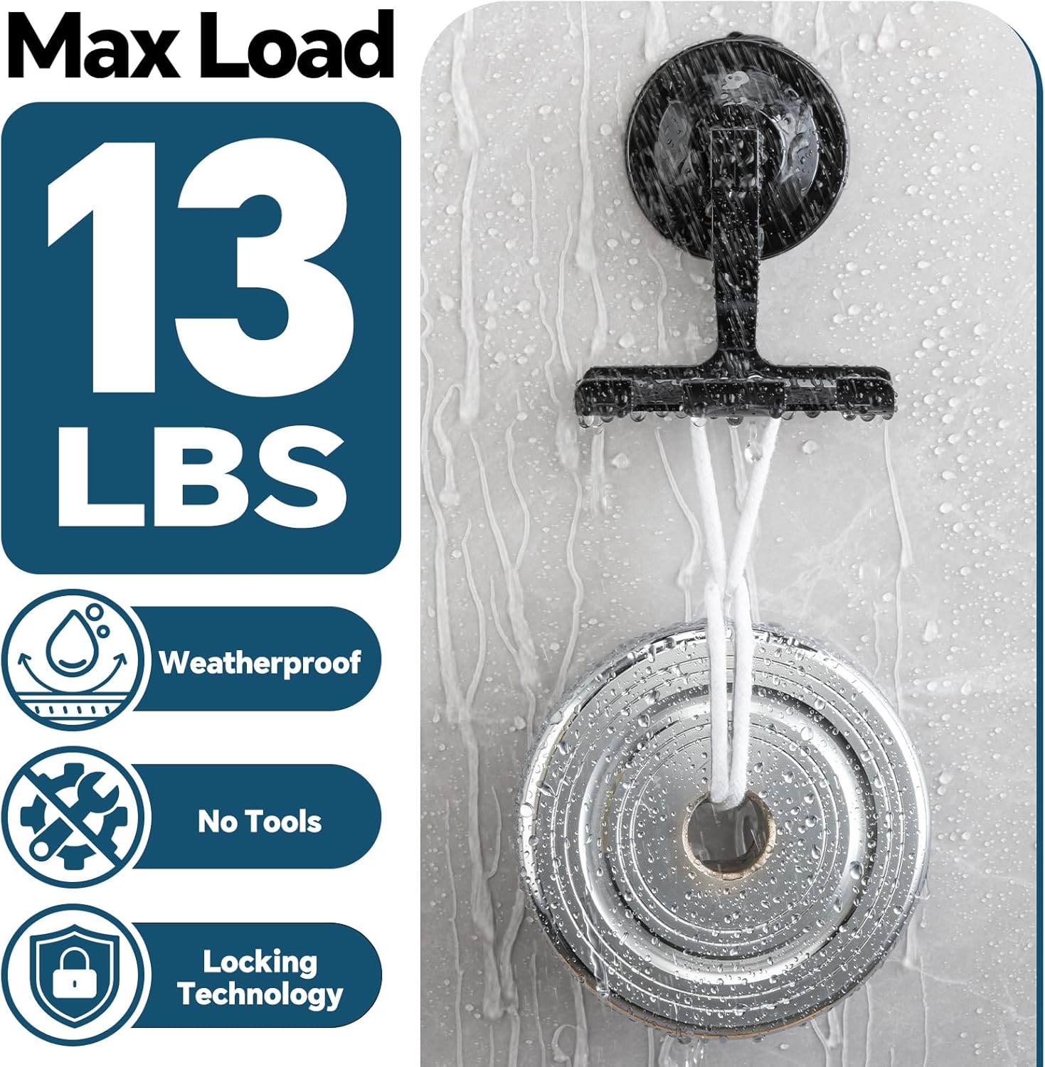 Antimbee Razor Holder - 2 Pack Suction Cup Hooks for Shower | No Damage Wall Hooks, Easy Install