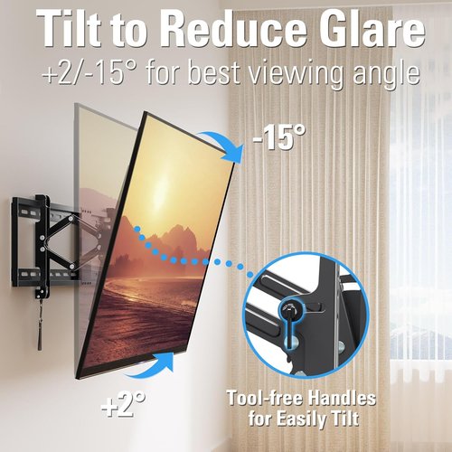 Mounting Dream Tilt TV Wall Mount - Fits 42-90 Inch Flat & Curved TVs | Universal Bracket, Max VESA 800x400mm