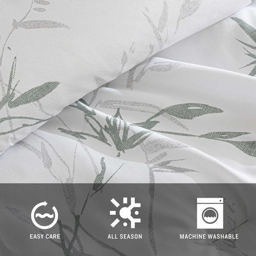 Kenneth Cole - Comforter Set, Super Soft Bedding with Matching Shams & Bonus Throw Blanket, Luxurious Home Decor (Ink Wash Vine Green, King)