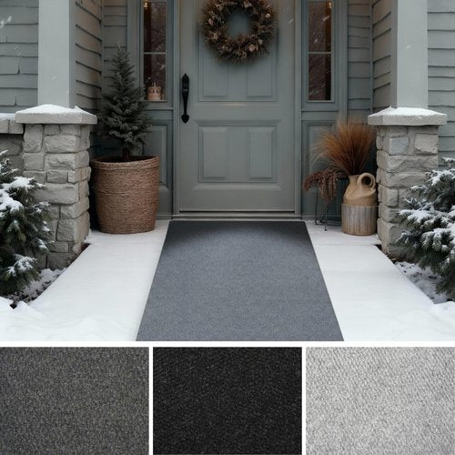 iCustomRug Entryway Door Mat – 3x6ft Charcoal, Indoor/Outdoor, Non-Slip Rubber Backing, Low-Profile All-Weather Carpet, Non-Shedding & Easy Care, Entryway Mat Ideal for High Traffic Areas