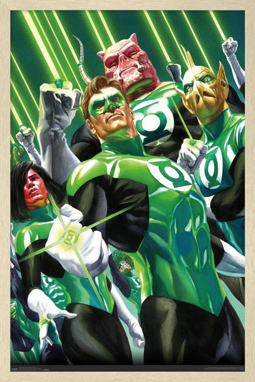 DC Comics The Green Lantern Corps - Portrait Wall Poster, 22.4L" x 14.7W", Blonde Framed Version
