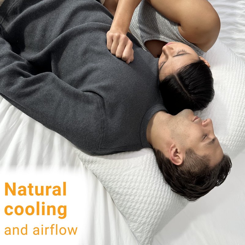 JUVEA® Essential Low-Profile — Natural Talalay Latex Pillows with Cotton Cover - Breathable & Pressure Relieving Low Loft Pillow for A Good Night Sleep – Queen